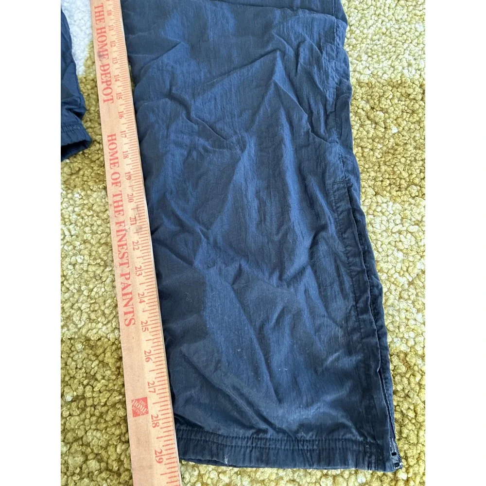 Starter Mens Navy Blue Nylon Mesh Lined Track Pants Joggers Size M Zipper Cuffs